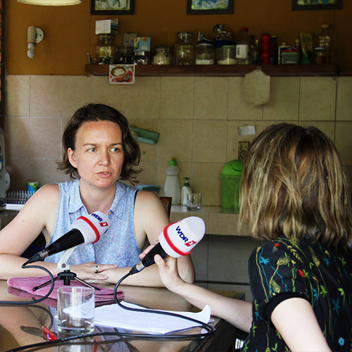 Gisela Steinhauer mit Silke Irmscher in Yogyakarta